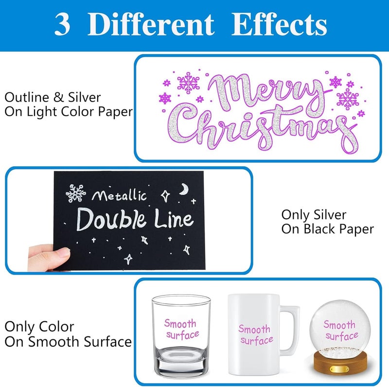 KOUSICOO Muchcute Shimmer Markers Outline Glitter Gel Pens: 36 Stocking Stuffers Tween Teen Girl Gifts Trendy Stuff Cute Things Arts Crafts Supplies Kids Ages 4 5 6 7 8 9 10 12 14 16 18 Year Old Present Ideas - Image 5